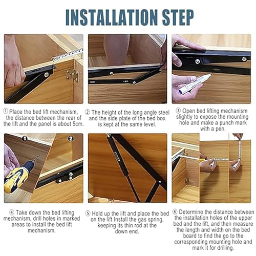 Mécanisme de levage de lit pliable et facile à installer 110cm