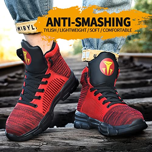 Steel Toe Shoes for Men Fashion Lightweight High Top Steeltoe Safety Work Shoes Industrial Construction Outdoor Boot2