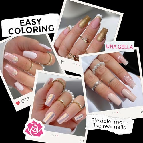 Image of UNA GELLA Medium Square Nail Tips: 216pcs Square Press on Nails Pre-shape Clear Nails Tips for Full Cover Acrylic French False Nails For Nail Extension, Home DIY Nail Salon 12 Sizes False Tips