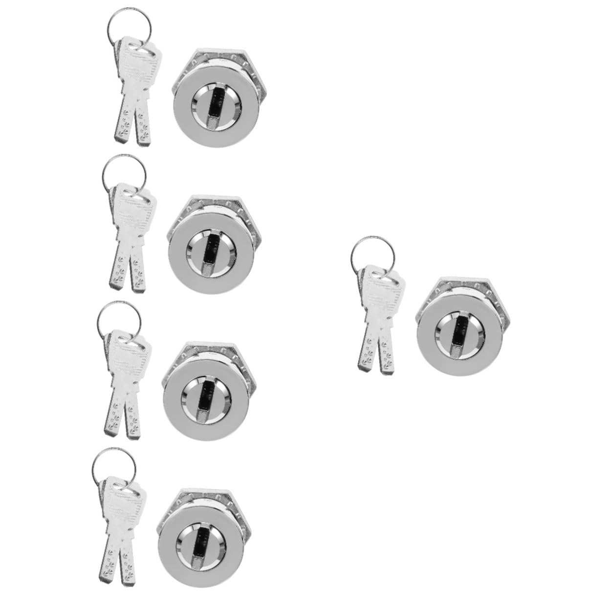Lot De 5 Serrures De Sécurité Pour Armoire Casier À Combinaison Serrure À Pêne Dormant De Tiroir En Métal Acier Inoxydable Argenté