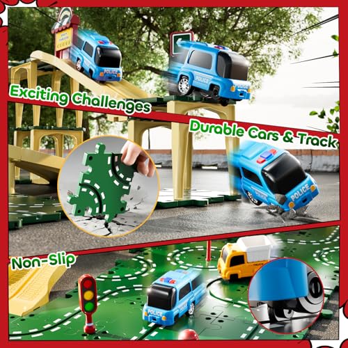 56% Off KIZONLY Puzzle Racer Kids Car Track Set with 3 Cars