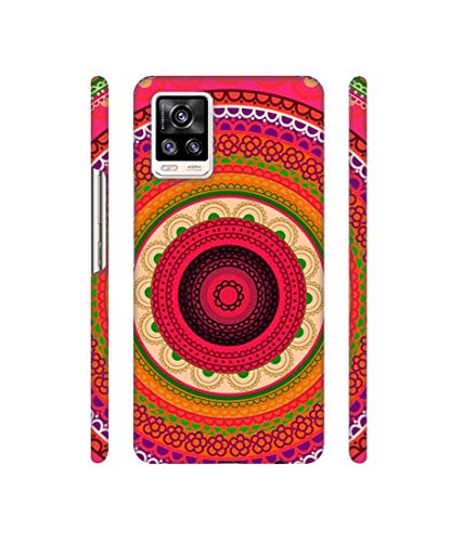 Image of Solimo Plastic Designer Round Rangoli 3D Printed Hard Back Case Backcase for Mobile Cover for Vivo V20, Multicolor