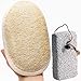 Coimoon Set of 2- Exfoliating Organic Loofah Face Pads and Shower Sponge with Natural Pumice Stone, Loofa, Luffa, Puff Sponge Scrubber Body for Men and Women in Bath, Spa and Shower (2 Pack)