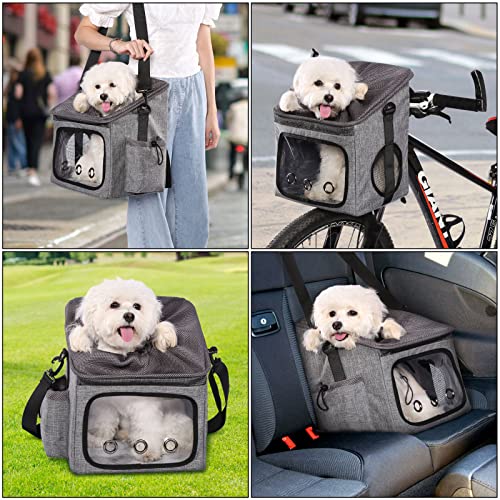 Ownpets-Dog-Bike-Basket-Foldable-Pet-Carrier-Dog-Car-Booster-Seat-with-Mesh-Windows-Adjustable-Shoulder-Bag-Portable-Breathable-Bicycle-Basket-Bag-for-Dogs-and-Cats - Cucciolini Doodles Ownpets-Dog-Bike-Basket-Foldable-Pet-Carrier-Dog-Car-Booster-Seat-with-Mesh-Windows-Adjustable-Shoulder-Bag-Portable-Breathable-Bicycle-Basket-Bag-for-Dogs-and-Cats