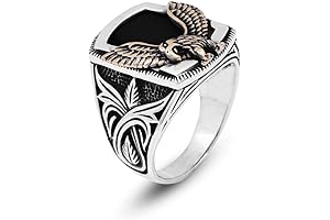 Rugged Onyx Eagle Ring: A Timeless Tribute to Strength