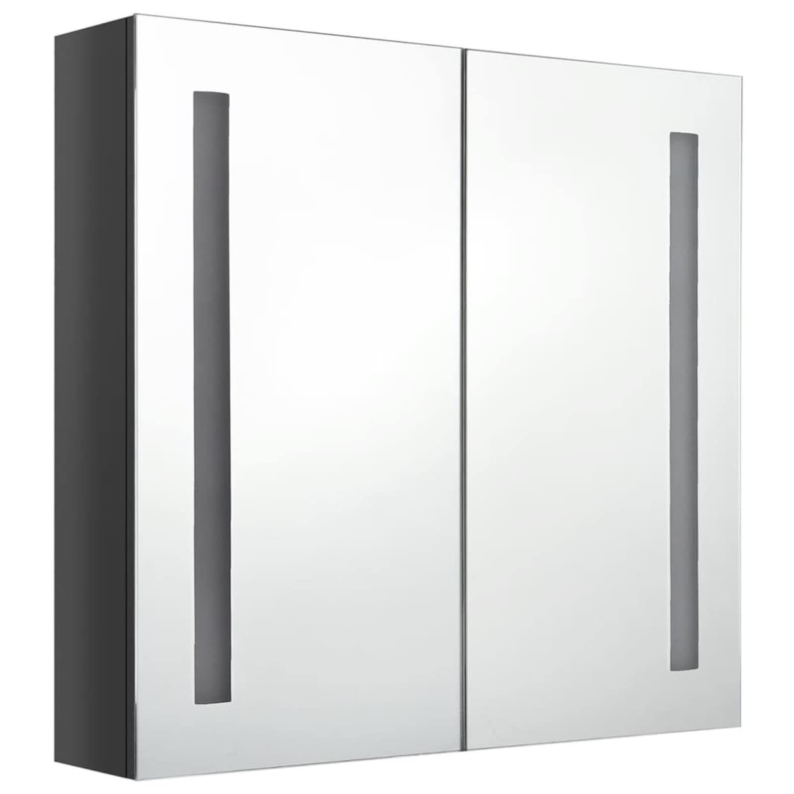 LAPOOH Armadietto Bagno con Specchio e LED Grigio Cemento 62x14x60 cm,Armadietto a Specchio,Armadietto a Specchio Bagno(SPU:326521)