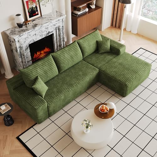 Image of 107 inch Cloud Sectional Sofa Boneless Couches with Chase