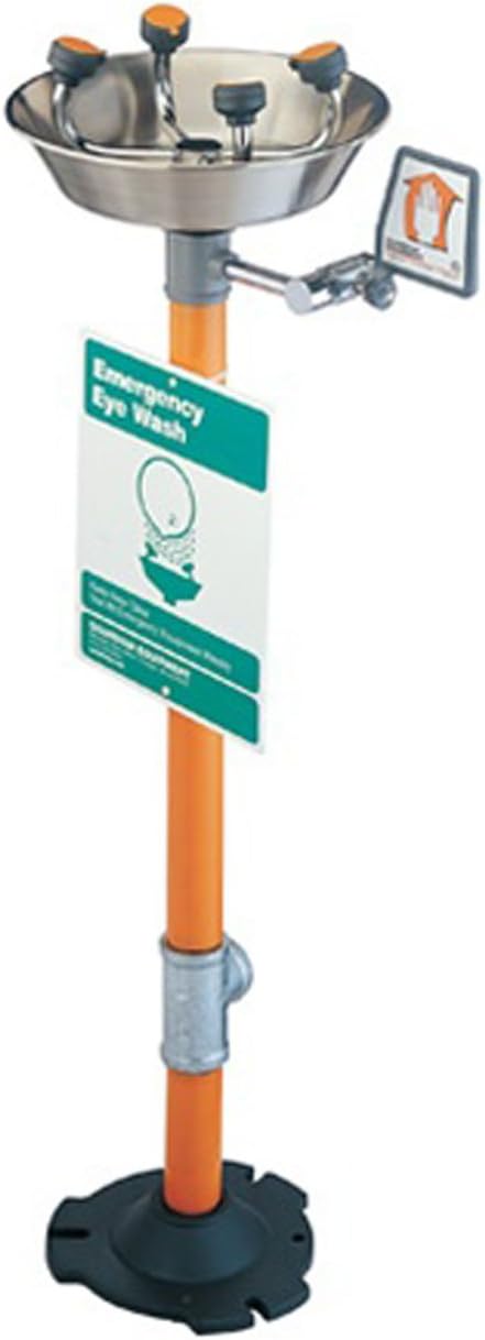 Guardian G1704 Stainless Steel Wide Area Eye/Face Wash, Pedestal Mounted