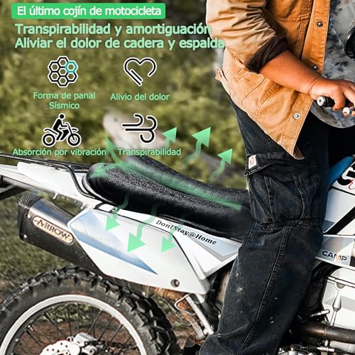Cojín de gel para motocicleta universal transpirable 3D plegable 6