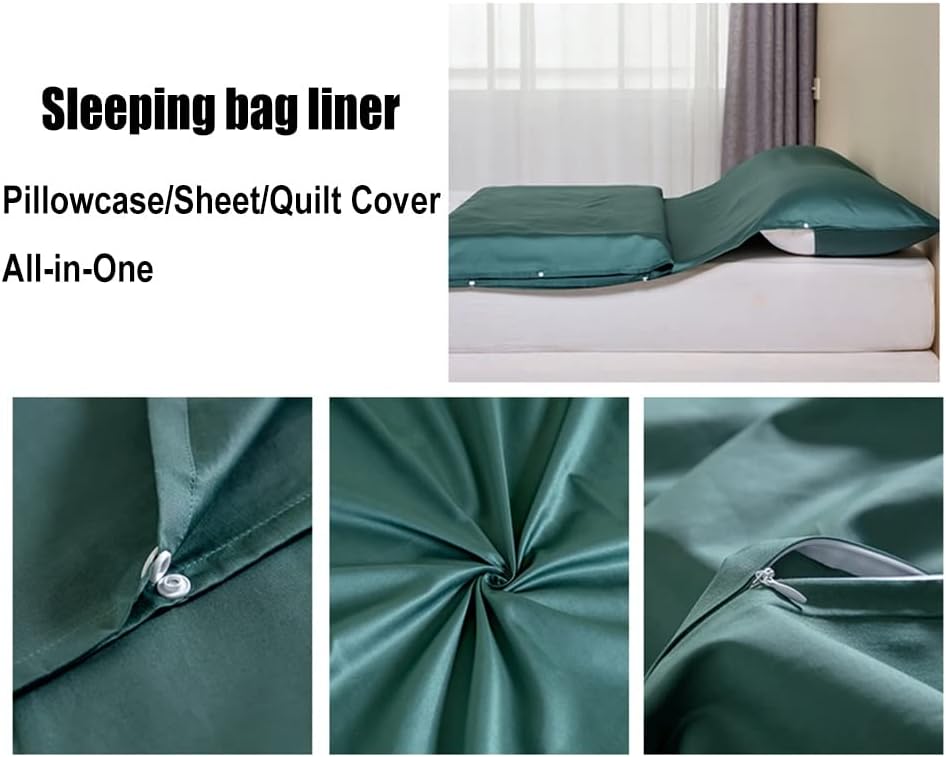 Sleeping Bag Liners Compact Adult Sleeping Bag, Clean and Comfortable Dustproof Sleeping Bag Liner, for Outdoor Camping Trip Hotel Sheets Bedding, Suitable for Single/Double
