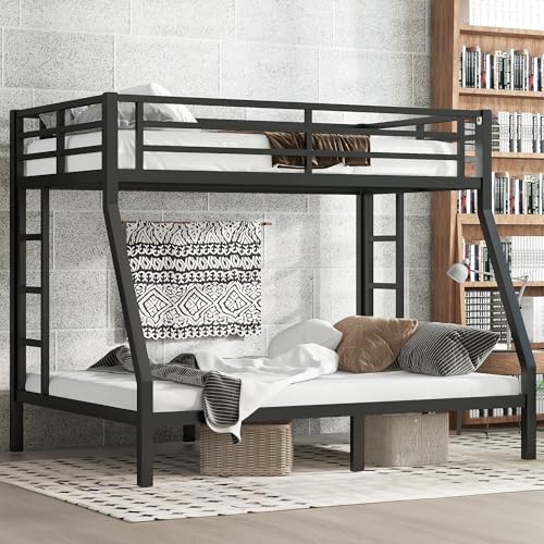 Bellemave Metal Twin Over Full Bunk Bed for Adults/Kids,Heavy Duty Adults Bunk Beds with Guardrail &...
