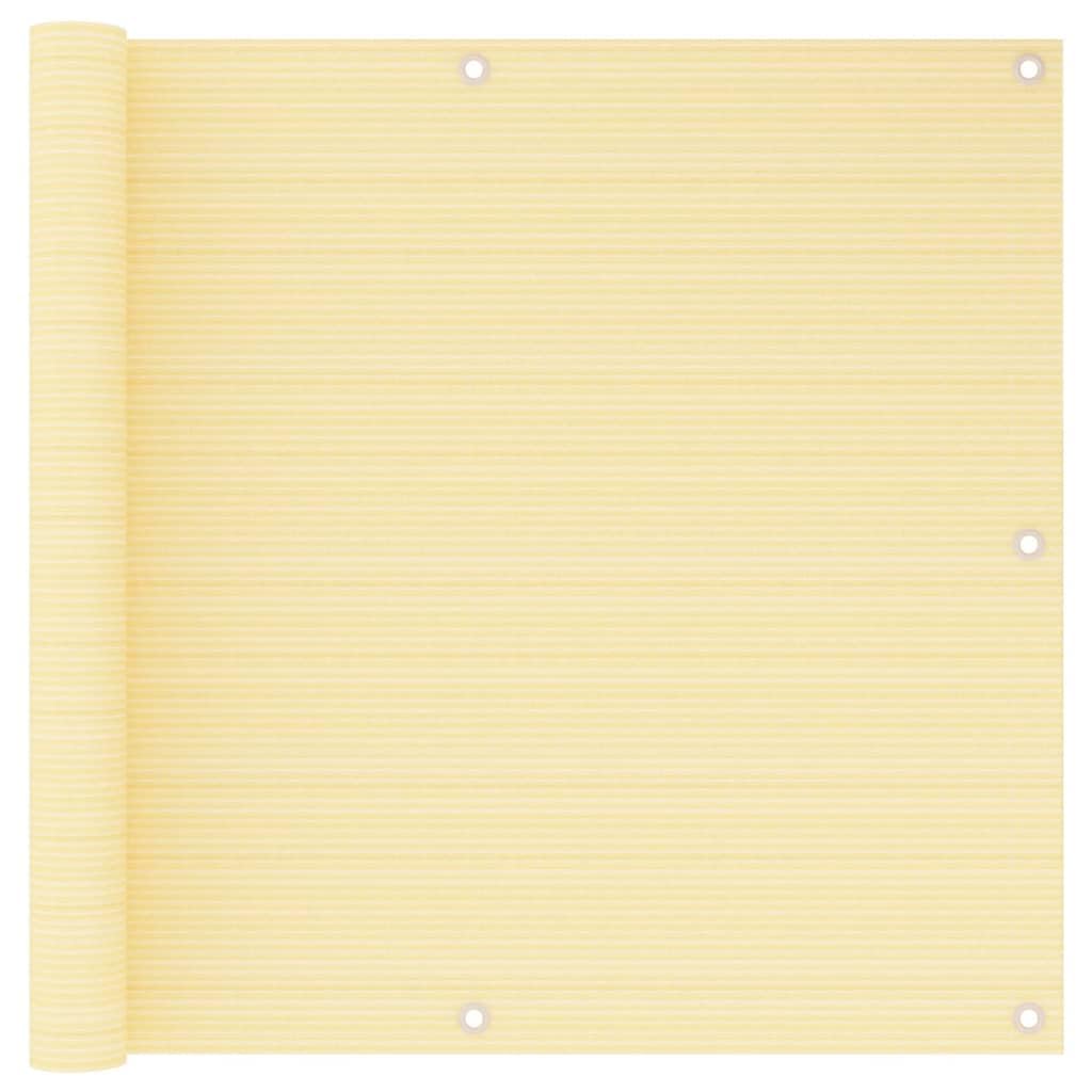vidaXL Balcony Screen Beige 90x500 cm HDPE