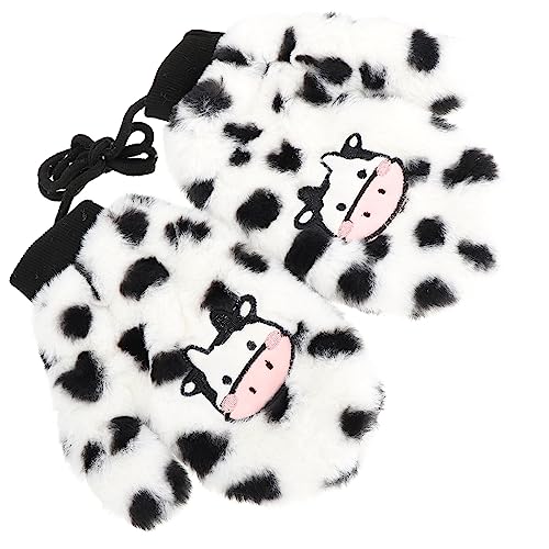 BESPORTBLE 1pair Plush Hanging Neck Gloves for Women Fuzzy Warm Mitten for Cold Weather Adorable Plush Gloves Cozy Feel for Outdoor Use