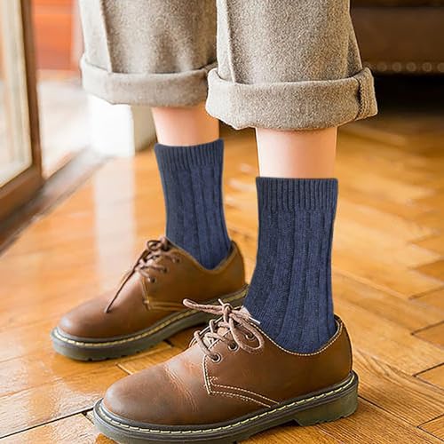 Image of Loritta Wool Socks for Women, Winter Warm Hiking Boot Socks Gifts | Classic Cozy Crew, Vintage Knit, Soft Thick House Socks, Outdoor, Christmas Gift, Stocking Stuffers for Mom Grandma Wife