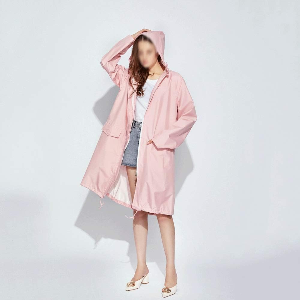 Long Raincoat Women Men Waterproof Windproof Hooded Light Hiking Rain Coat Poncho Jacket Cloak Ladies Raincoat(M)
