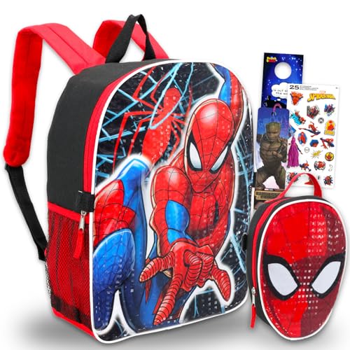 Marvel Spiderman Backpack With Lunch Box For Boys ~ 16