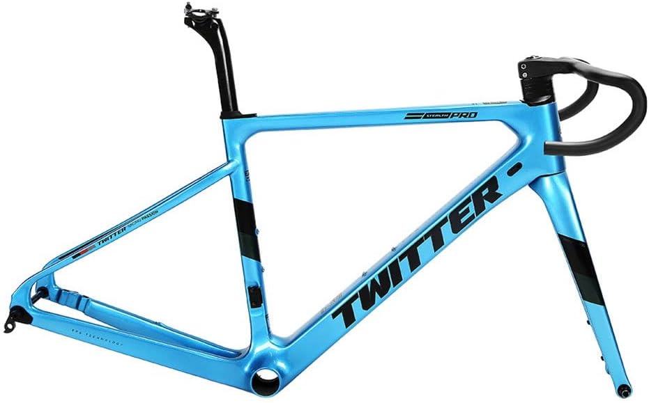 700c Road Bike Carbon Frameset Disc Brake Racing Frame 45/48/51/54CM BB86 Thru Axle 100/142mm Internal Routing(Light Gray,51CM)