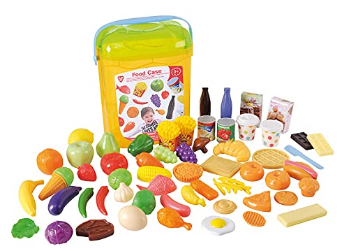 82 Teile Lebensmittel für Spielküche Kaufladen mit Box Obst Gemüse Speisen UVM – Bild 3