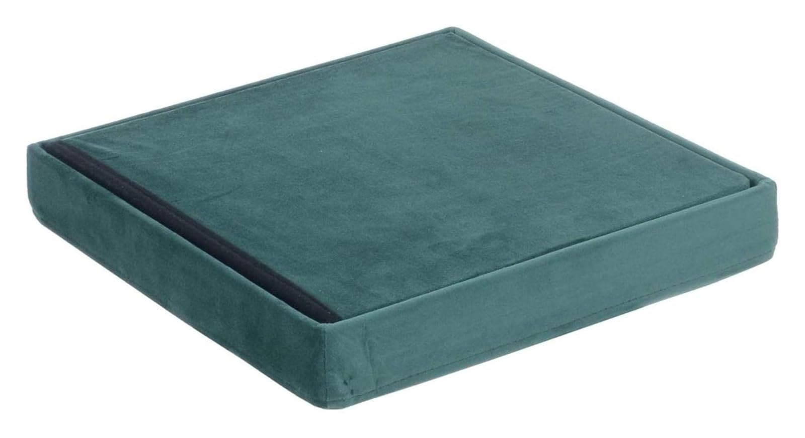 Taburete Plegable Verde Oscuro con Almacenamiento, Cubo de 38 cm con Funda de Tela de Terciopelo, Tapa Acolchada, Asiento Adicional Ideal, Taburete para pies, Caja de Juguetes, revistas, SIL