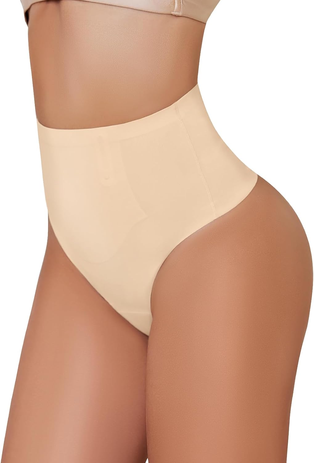 Seamless Tummy Control Thong Shapewear for Women High Waisted Shaping Panties No Show Body Shaper Underwear (US, Alpha, X-Large, Regular, Regular, color A)