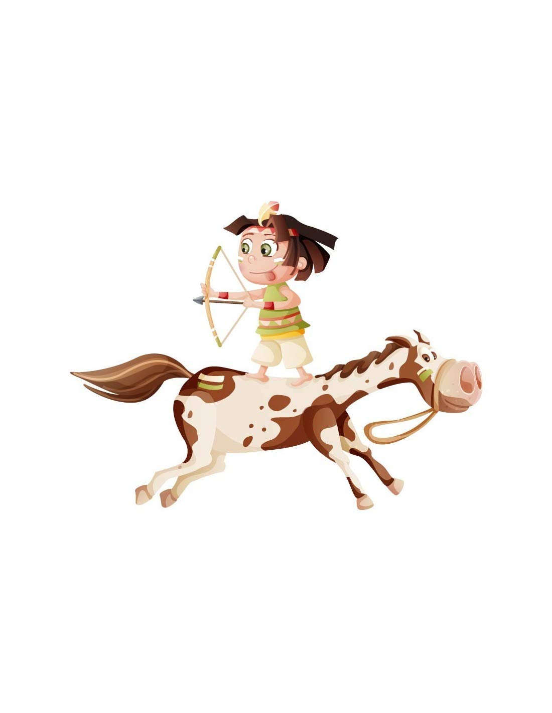 Sticker Indiens indienne sur son cheval pour masquer mur abîmé