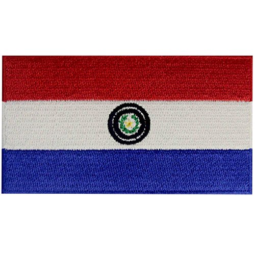 Bandera de Paraguay Emblema Nacional Parche Bordado de Aplicación con Plancha
