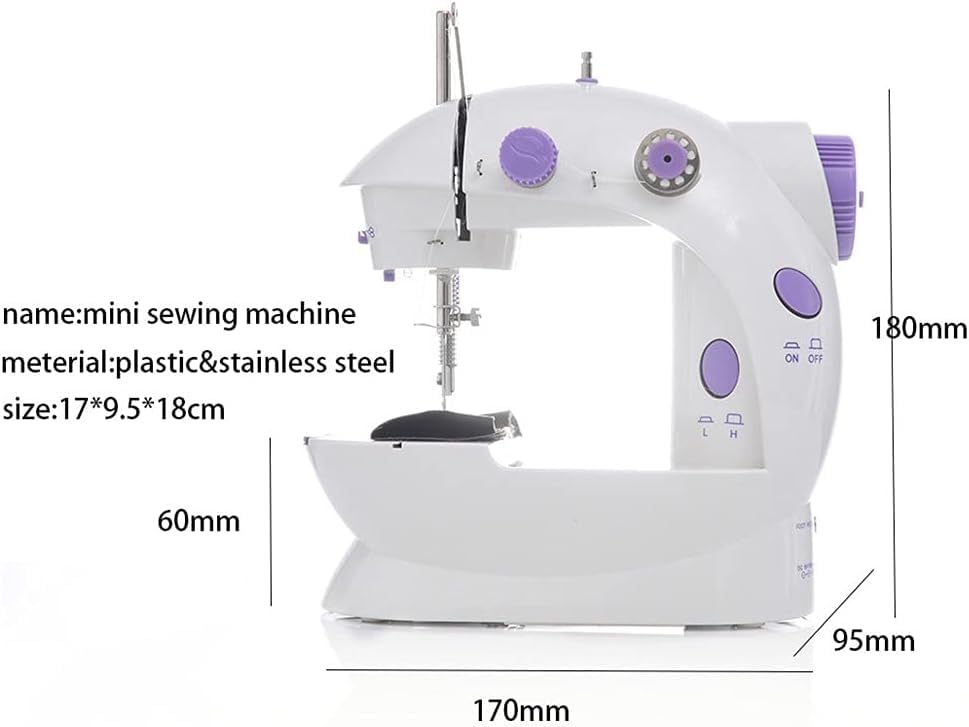 Naaimachine Mini Draagbaar Huishoudelijk Nachtlampje Voetpedaal Rechte Lijn Handtafel Twee Draadkit Elektrisch - Image 6