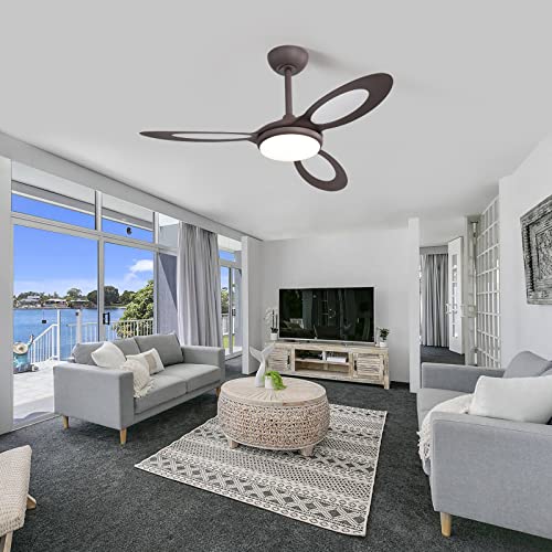 Sofucor 44 Inch Ceiling Fan With Led Lights 3 Abs Fan Blades Modern Ceiling Fan Reversible Dc Motor Remote Control For Living Room Dining Room Farmhouse Restaurant (4403-Br-Dc-Z) #TOP5