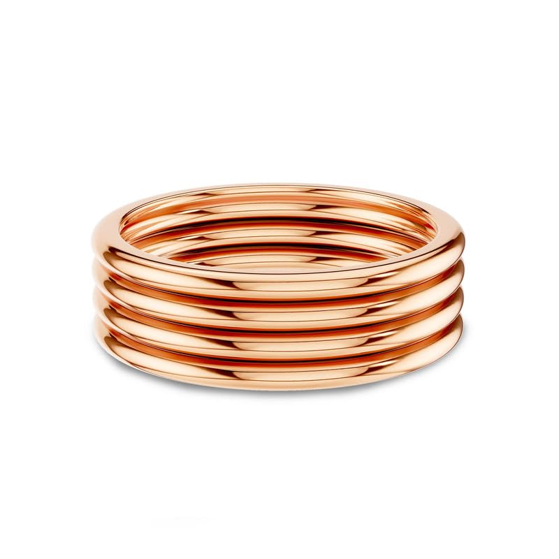 Image of Kisna Diamond & Gold Jewellery 18KT (750) Rose Gold For Women|Real Gold Band|Gold Band Women|Stylish & Simple Daily Wear Gold Band|Gift for Her, Birthday, Anniversary|Auric Line Gold Band S16