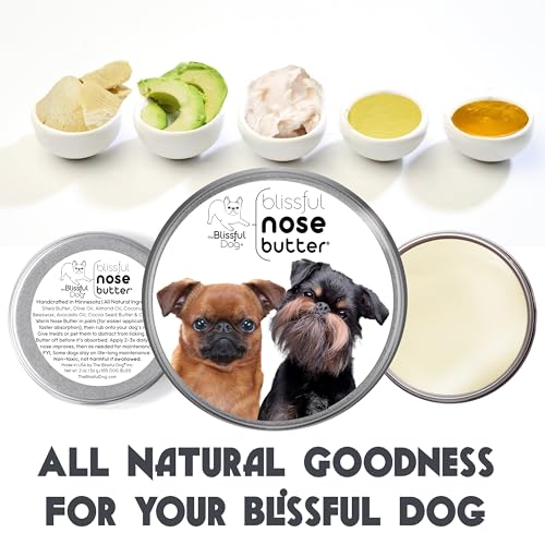 Image of The Blissful Dog Brussels Griffon Nose Butter for Dry, Cracked Skin, Lick-Safe Dog Nose Balm with Moisturizing Shea Butter, Almond, Olive, and Essential Oils, Pet Supplies, Uncented, 8 oz.