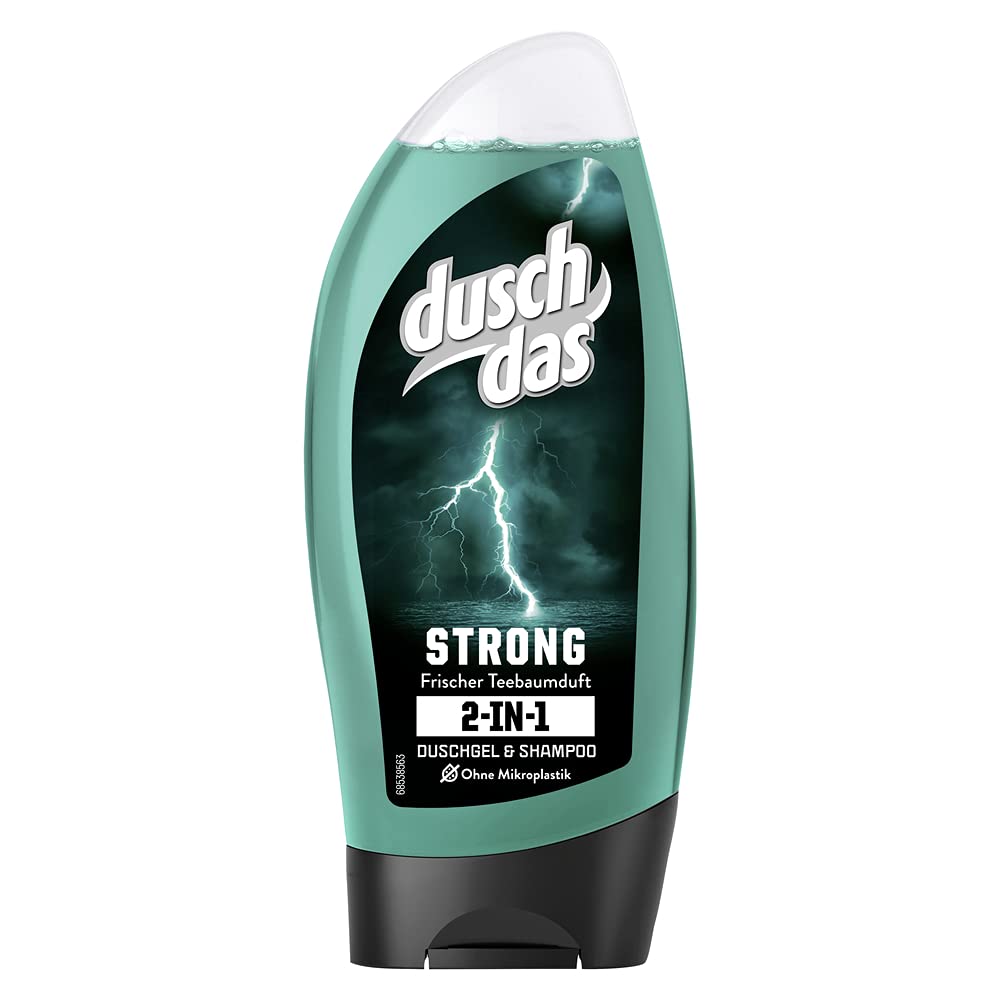 Duschdas2-in-1 Shower Gel & Shampoo Strong Shower Bath with Refreshing Tea Tree Fragrance Dermatologically Tested 6 x 250 ml 1500 ml