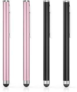 MoKo Stylus Pen(4PCS), Universal Capacitive Styli Pencil Rubber Tip Digital Pen Compatible with iPhone/iPad/Samsung/Kindle, All Capacitive Touch Screen Devices Smartphones&Tablets,Rose Gold+Black