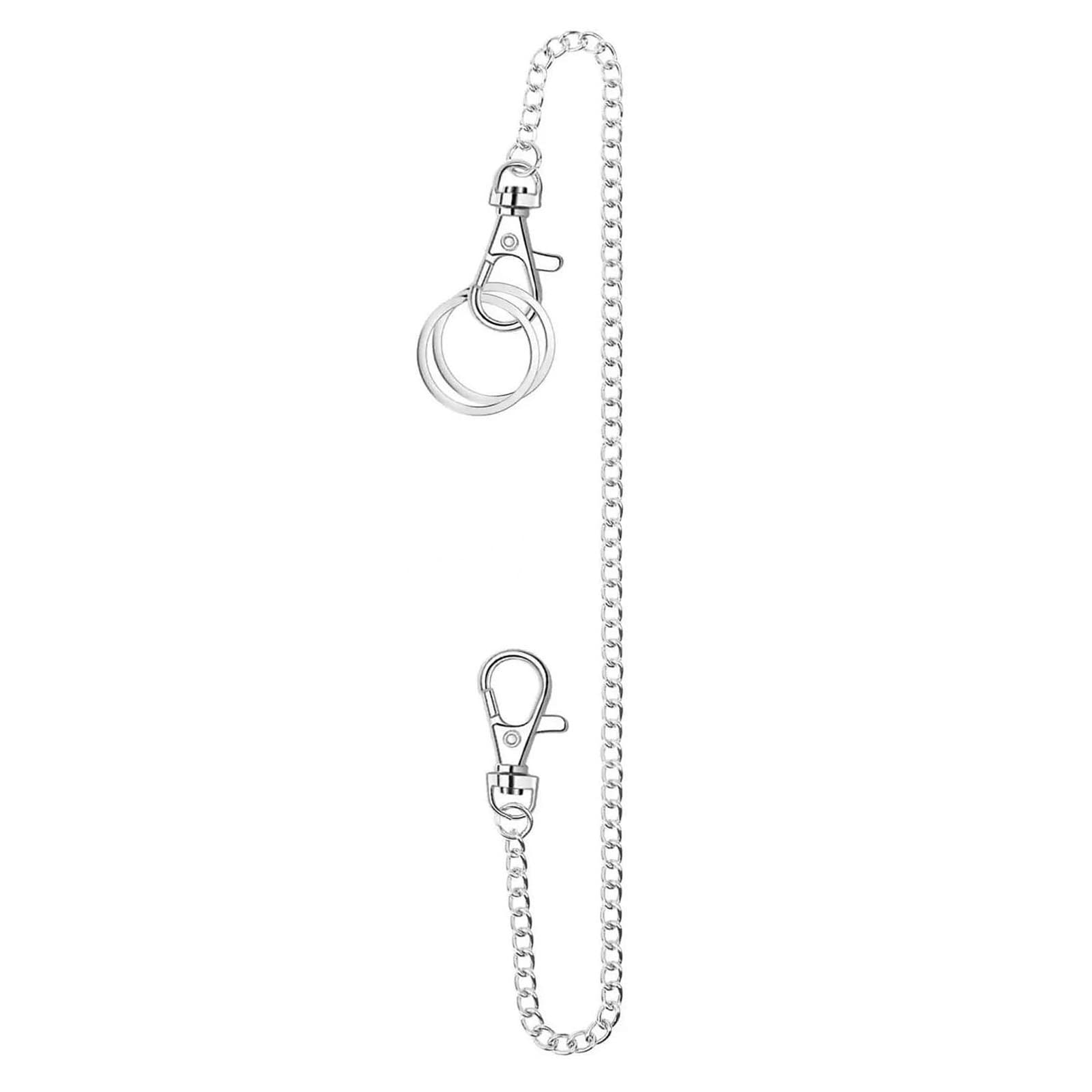 Baodss Both Ends Lobster Buckle Chain Belt Wallet Chain Pants Chain Pocket Chain with Keyring for Pants Belt Jeans Wallet-Key