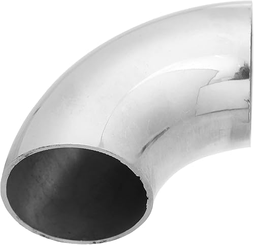 X AUTOHAUX 1 unidad OD 1.65 pulgadas 90 grados de codo de tubo de escape de acero inoxidable SS304 para sistema de escape modificado para automóvil,
