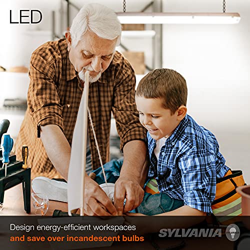 Image of Sylvania 4ft LED Strip Light, 20W Equivalent, CCT 3 Color Select, 3000K /4000K /5000K, Linear Ceiling Luminaire (61453), 48 inch, 1 Pack