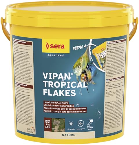 sera Vipan Flakes 21 L (4 kg) | Fischfutter für an der Wasseroberfläche fressende Zierfische | Ohne Farb- und Konservierungsstoffe | Für gesundes Wachstum & kräftige Entwicklung