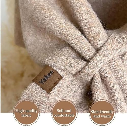 Women's Fashionable Triangle Shawl Scarf, Fleece Scarf Shawl Wraps with Loop Closure, Solid Color Pashmina Knitted Top3