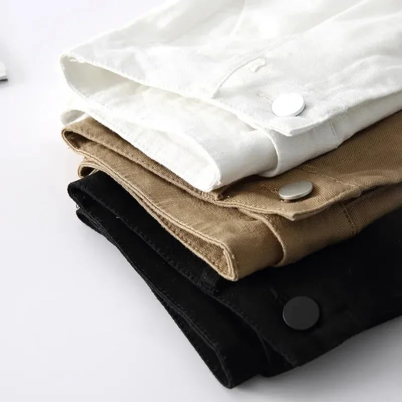 Pantalones cortos de pierna ancha para mujer, color blanco 1, caqui, L