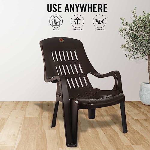 Image of Cello Comfort Sit Set of 4 Chairs (Ice Brown) | Strong and Durable | Easy to Clean | Chair for Living Room, Bed Room, Kitchen, Office Room, Outdoor | 3 Years Warranty