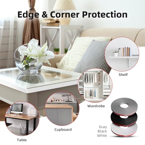 Image of U-Shape Edge Banding, 1 inch x 20ft TPE White Veneer Edging Trim | Self Adhesive Veneer Edging Trim, Flexible Edge Protector, Strip for Countertop Cabinets Table Restoration Shelves