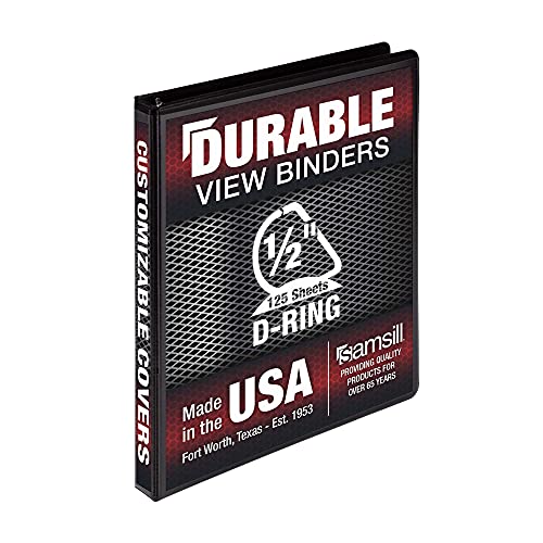 Image of Samsill Durable 0.5 Inch Binder, Customizable Clear View Cover, Black, 24 Pack, Each Holds 125 Pages, Pallet of 768 Binders in 32 Cartons