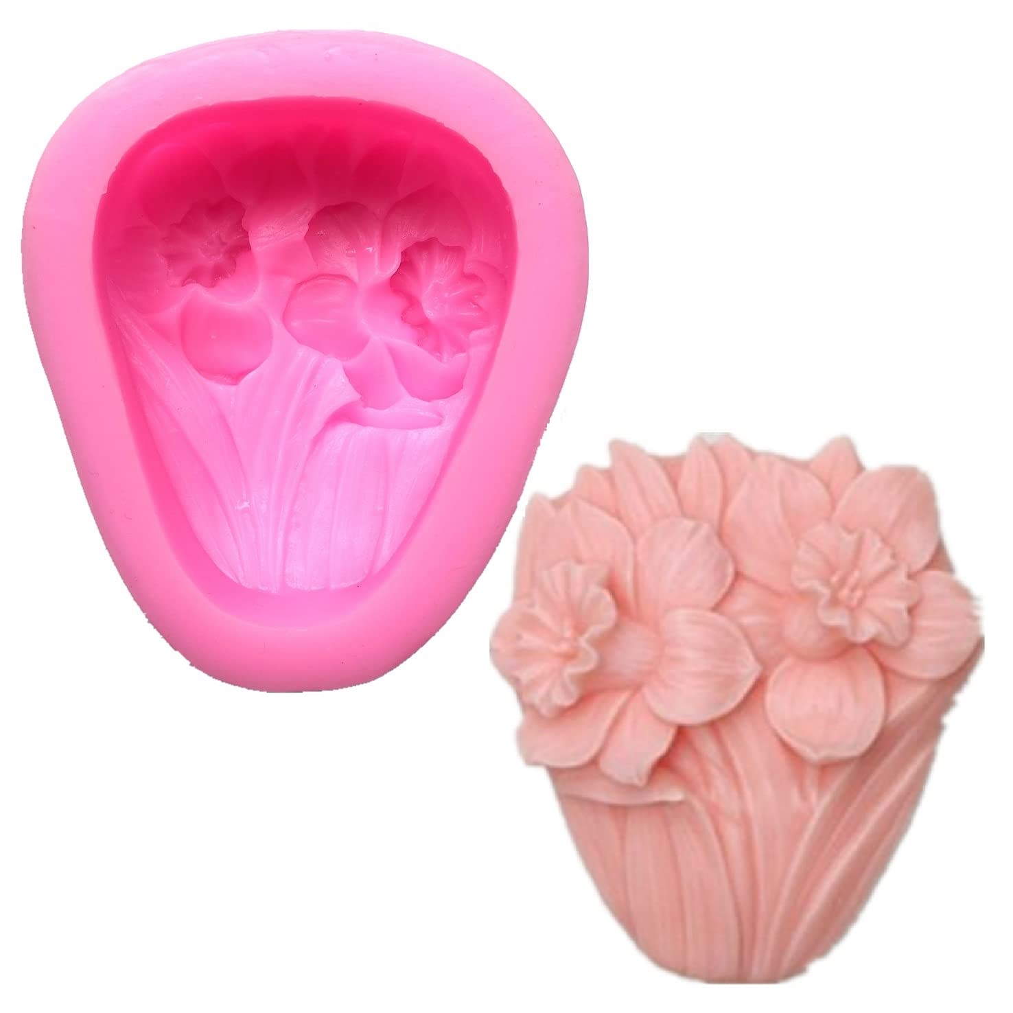 Allforhome Random Daffodil Craft Art Silicone Soap Mould Craft Molds Diy Handmade Soap Molds
