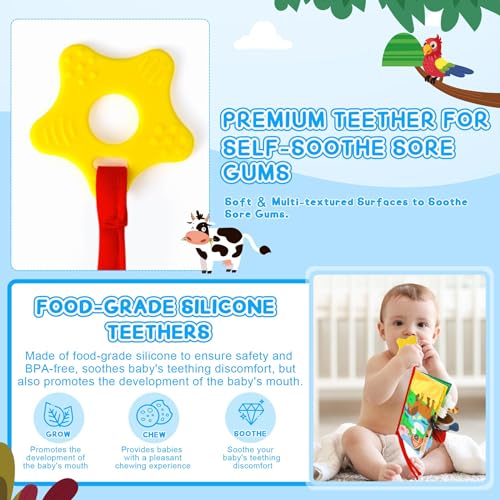 Bbwoo WB02 Baby Books 0-6 Months For Boys Girls - Tummy Time Baby Books 6 To 12 Months - Crinkle Cloth Book thumb #3