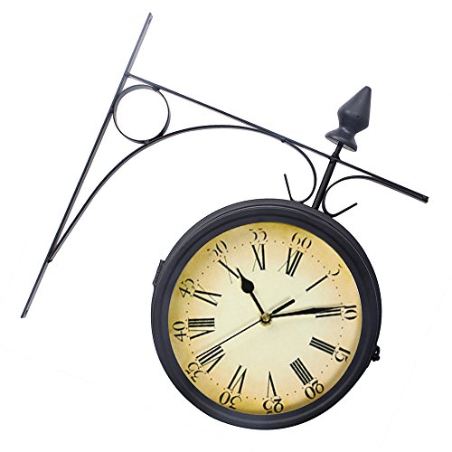 PetHot Outdoor Garden Clock Weatherproof Retro Paddington Station Wall
