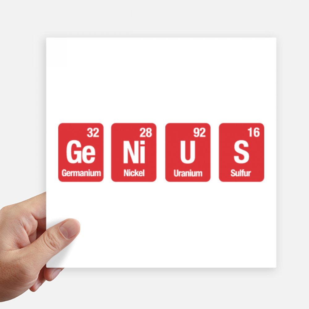 Stickers de elementos químicos GE Ni U S de 20cm pegatinas cuadradas de ciencia para pared 4 uds