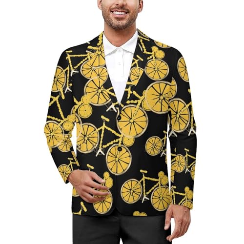 Bike Orange Men's Slim Suit Long-Sleeve Prom Tuxedo Classic Two Button Business Jacket