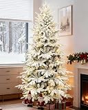 Leheyhey 8ft Prelit Flocked PE Tips Tree