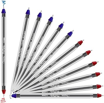 AZOR Pin Point 1.0 mm Double Ended Ballpoint Pens, Blue and Red Ink