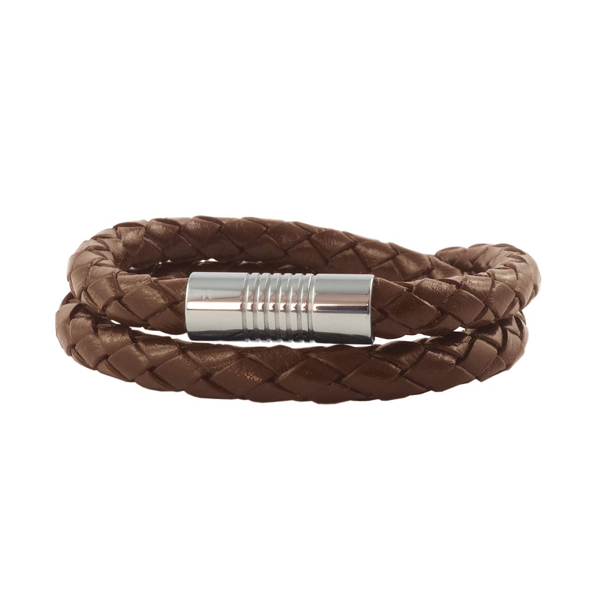 König Design Collana Uomo In Pelle Vera 4mm - Nero Con Chiusura Magnetica Acciaio Inox, Lunghezza 17-100 Cm - 2