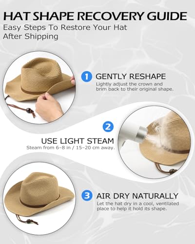 Image of Zylioo XXL Straw Cowboy Hat,Large Size Western Cowgirl Hat,Wide Brim Summer Sun Hats,Breathable Beach Travel Hats